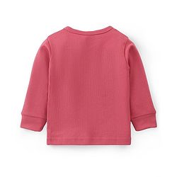 Babyhug Cotton Full Sleeves Front Open Thermal Vest Solid Colour - Coral