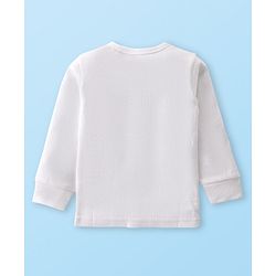 Babyhug Front Open Full Sleeves Solid Thermal Vest - Off White