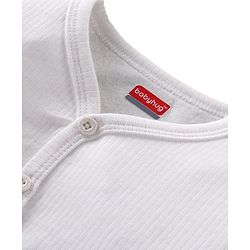 Babyhug Front Open Full Sleeves Solid Thermal Vest - Off White