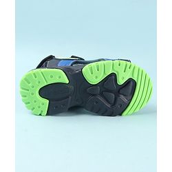 Cute Walk by Babyhug Double Velcro Closure Star Printed Sandals - Grey