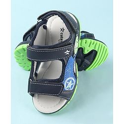 Cute Walk by Babyhug Double Velcro Closure Star Printed Sandals - Grey