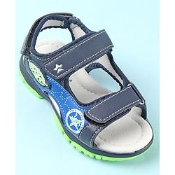 Cute Walk by Babyhug Double Velcro Closure Star Printed Sandals - Grey