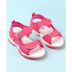 Cute Walk by Babyhug Sandals with Velcro Closure & Butterfly Applique -  Fuchsia