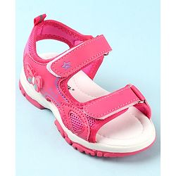 Cute Walk by Babyhug Sandals with Velcro Closure & Butterfly Applique -  Fuchsia