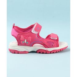 Cute Walk by Babyhug Sandals with Velcro Closure & Butterfly Applique -  Fuchsia