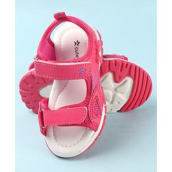 Cute Walk by Babyhug Sandals with Velcro Closure & Butterfly Applique -  Fuchsia