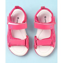 Cute Walk by Babyhug Sandals with Velcro Closure & Butterfly Applique -  Fuchsia