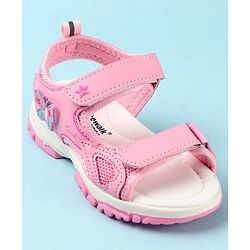 Cute Walk by Babyhug Sandals with Velcro Closure & Butterfly Applique -  Pink