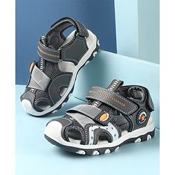Cute Walk by Babyhug Slip On Sandals with Velcro Closure - Grey