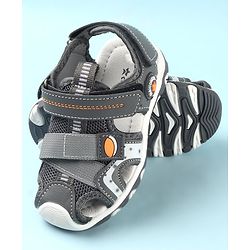 Cute Walk by Babyhug Slip On Sandals with Velcro Closure - Grey