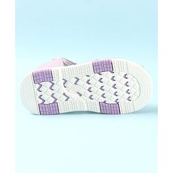 Cute Walk by Babyhug Slip On Sandals with Floral Appliques & Velcro Closure - Purple