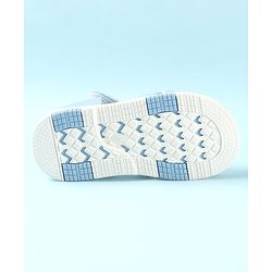 Cute Walk by Babyhug Slip On Sandals with Floral Appliques & Velcro Closure - Blue