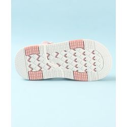 Cute Walk by Babyhug Slip On Sandals with Floral Appliques & Velcro Closure - Pink