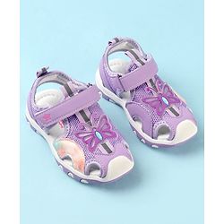 Cute Walk by Babyhug Butterfly Applique Velcro Closure Sandals - Purple