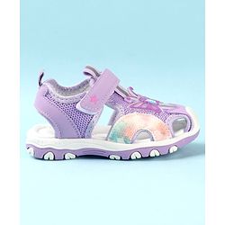 Cute Walk by Babyhug Butterfly Applique Velcro Closure Sandals - Purple