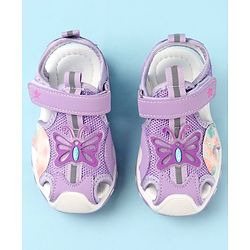 Cute Walk by Babyhug Butterfly Applique Velcro Closure Sandals - Purple