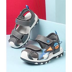 Cute Walk by Babyhug Double Velcro Closure Camo Printed Sandals - Grey