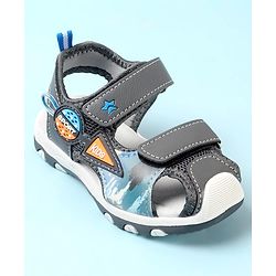 Cute Walk by Babyhug Double Velcro Closure Camo Printed Sandals - Grey
