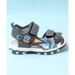 Cute Walk by Babyhug Double Velcro Closure Camo Printed Sandals - Grey