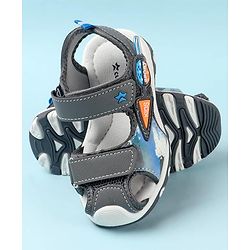 Cute Walk by Babyhug Double Velcro Closure Camo Printed Sandals - Grey