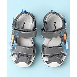 Cute Walk by Babyhug Double Velcro Closure Camo Printed Sandals - Grey