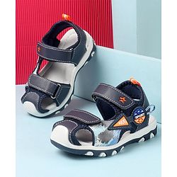Cute Walk by Babyhug Double Velcro Closure Camo Printed Sandals - Blue