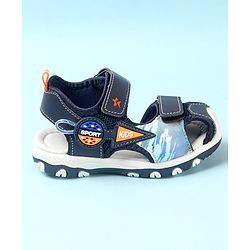 Cute Walk by Babyhug Double Velcro Closure Camo Printed Sandals - Blue