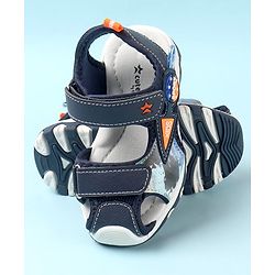 Cute Walk by Babyhug Double Velcro Closure Camo Printed Sandals - Blue