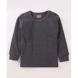 Babyhug Pull Over Full Sleeve Solid Color Thermal Vest - Grey