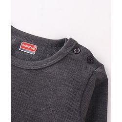 Babyhug Pull Over Full Sleeve Solid Color Thermal Vest - Grey