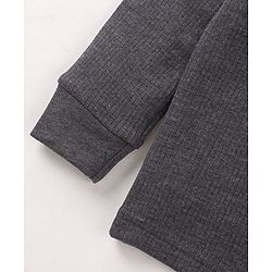 Babyhug Pull Over Full Sleeve Solid Color Thermal Vest - Grey