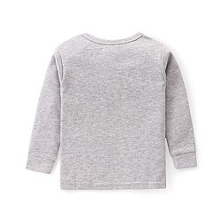 Babyhug Pull Over Full Sleeve Solid Color Thermal Vest - Light Grey