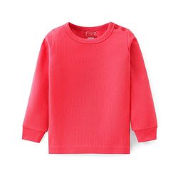 Babyhug Pull Over Full Sleeve Solid Color Thermal Vest - Coral