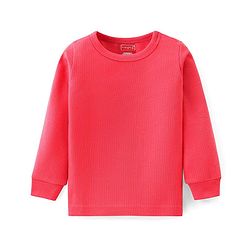 Babyhug Pull Over Full Sleeve Solid Color Thermal Vest - Coral