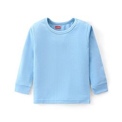 Babyhug Full Sleeves Pull Over Solid Color Thermal Vest - Blue
