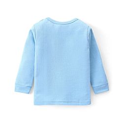 Babyhug Full Sleeves Pull Over Solid Color Thermal Vest - Blue