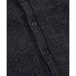 Babyhug Front Open Full Sleeve Solid Colour Thermal Vest & Leggings  Set - Grey