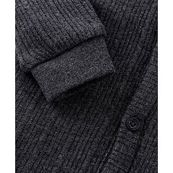 Babyhug Front Open Full Sleeve Solid Colour Thermal Vest & Leggings  Set - Grey