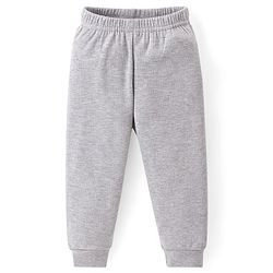 Babyhug Full Sleeves Solid Colour Front Open Thermal Vest & Pant Set - Grey