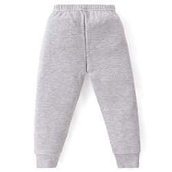 Babyhug Full Sleeves Solid Colour Front Open Thermal Vest & Pant Set - Grey