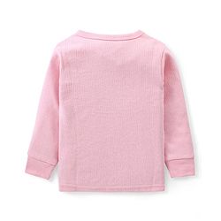 Babyhug Full Sleeves Front Open Solid Thermal Vest & Pant - Pink