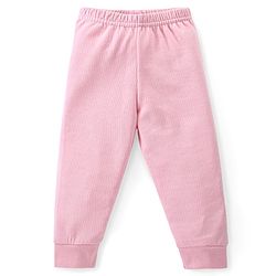 Babyhug Full Sleeves Front Open Solid Thermal Vest & Pant - Pink