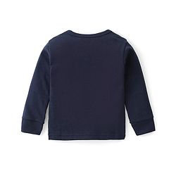 Babyhug Full Sleeves Front Open & Solid Colour Thermal Vest and Pant Set - Navy Blue