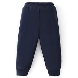 Babyhug Full Sleeves Front Open & Solid Colour Thermal Vest and Pant Set - Navy Blue
