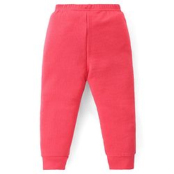 Babyhug Full Sleeves Front Open & Solid Colour Thermal Vest and Pant Set - Coral