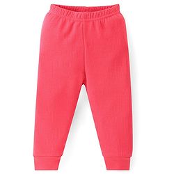 Babyhug Full Sleeves Front Open & Solid Colour Thermal Vest and Pant Set - Coral