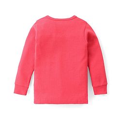 Babyhug Full Sleeves Front Open & Solid Colour Thermal Vest and Pant Set - Coral
