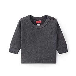 Babyhug Solid Full Sleeves Thermal Vests & Pant Set - Dark Grey