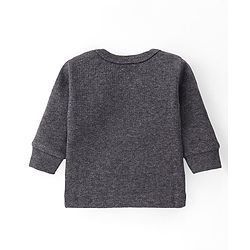 Babyhug Solid Full Sleeves Thermal Vests & Pant Set - Dark Grey