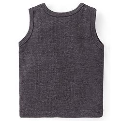 Babyhug Solid Full Sleeves Thermal Vests & Pant Set - Dark Grey